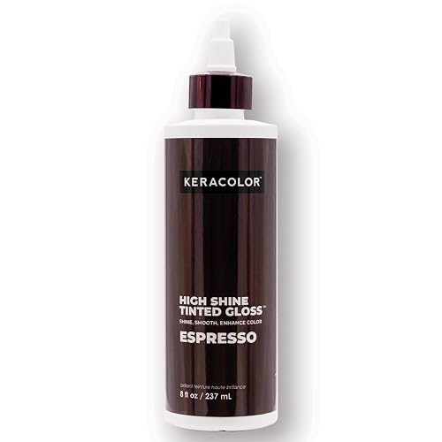 Keracolor High Shine Tinted Hair Gloss, In-Shower Hair Glaze, Sheer Color-Enhancing Glossing Treatment, Espresso, 8 Fl Oz