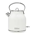 Haden Heritage 1.7 Liter Stainless Steel Electric Kettle, Hot Water Kettle with 360-Degree Base and Auto Shutoff, Ivory & Chrome