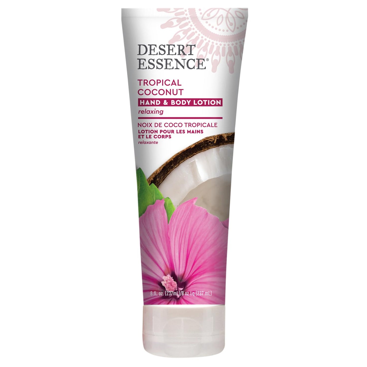 Desert Essence, Tropical Coconut Hand & Body Lotion 8 fl. oz. - Gluten Free - Vegan - Cruelty Free - Coconut Oil, Jojoba Oil & Vitamin E - Intense