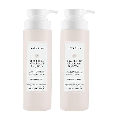 Naturium The Smoother Glycolic Acid Exfoliating Body Wash, Soft & Smoothing Cleanser, 16.9 oz (Duo 2-Pack)