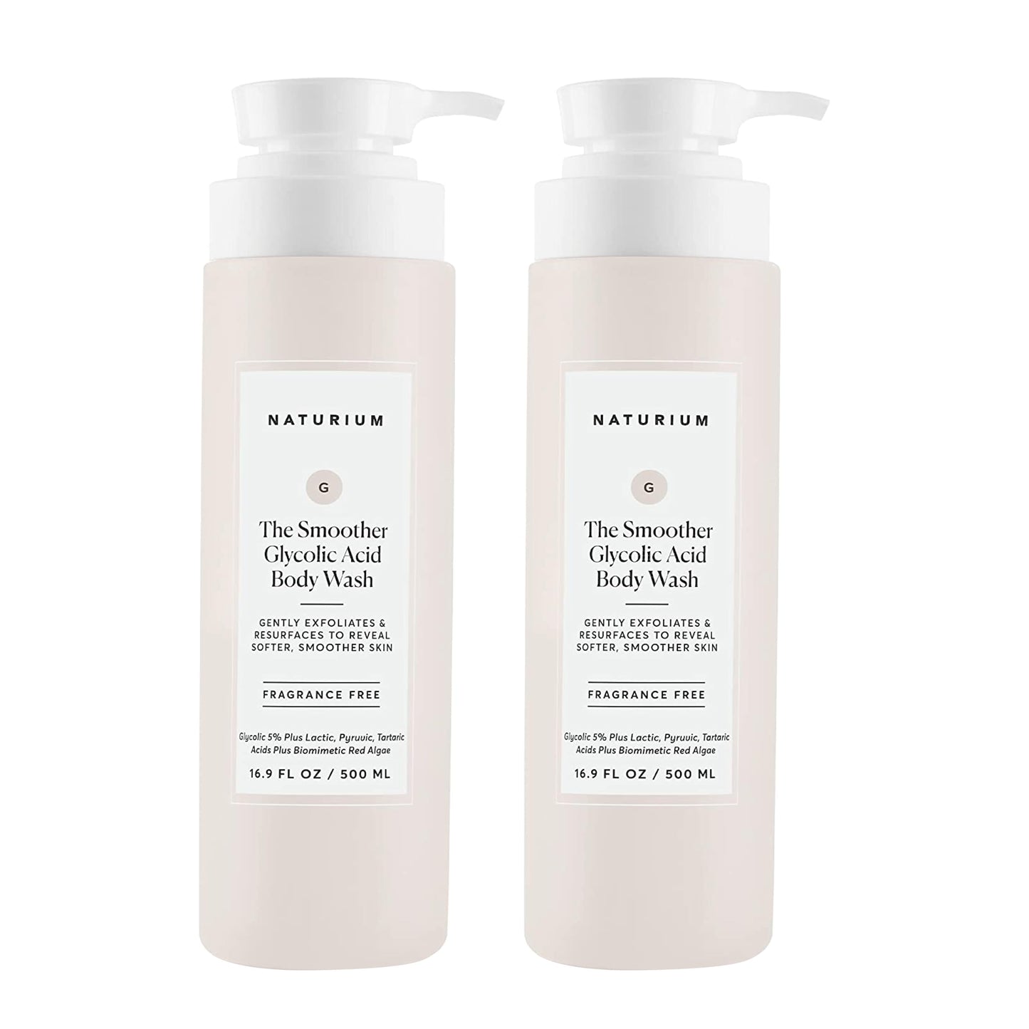 Naturium The Smoother Glycolic Acid Exfoliating Body Wash, Soft & Smoothing Cleanser, 16.9 oz (Duo 2-Pack)