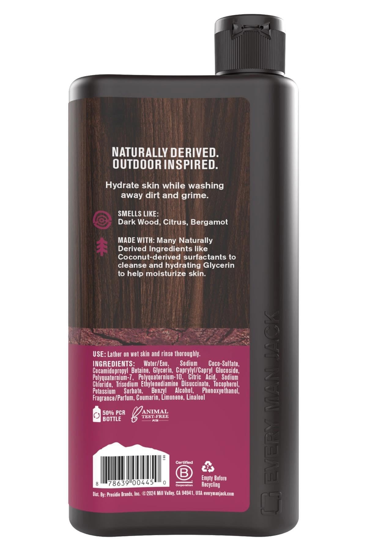 EVERY MAN JACK Crimson Oak Body Wash, 16.9 FZ