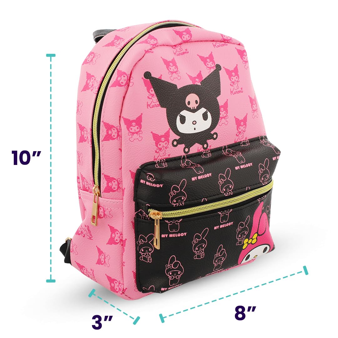 Hello Kitty and Friends Mini PU Leather Backpack Purse with Adjustable Straps 10 Inch
