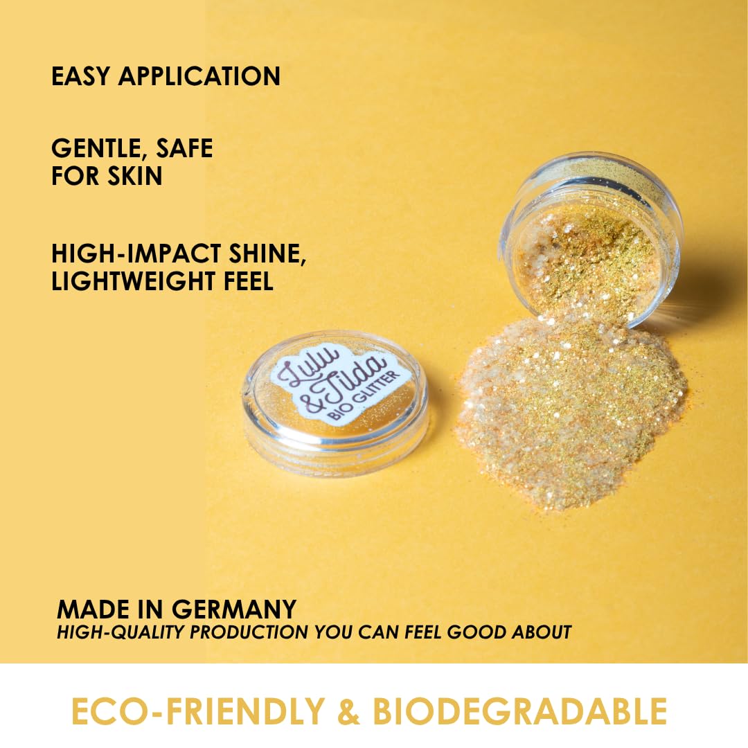Biodegradable Glitter, 8 Colors, Vegan, for Hair and Body, Safe for Children (Sunshine & Stardust)