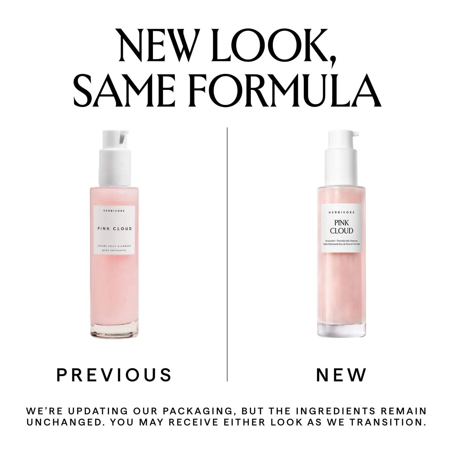 HERBIVORE Pink Cloud Creamy Jelly Cleanser | Hydrating Face Wash with Rosewater, Squalane + Tremella Mushroom, Gently Cleanses + Removes Makeup
