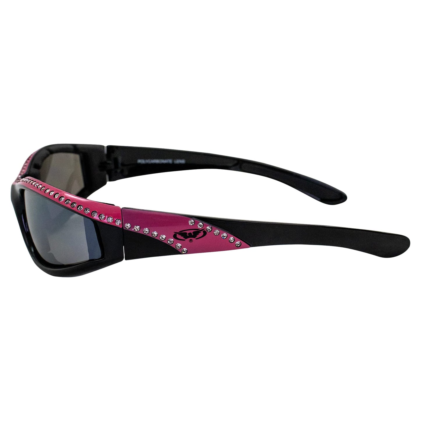 Global Vision Eyewear Marilyn 11 Ladies Motorcycle Sunglasses Riding Glasses with Flash Mirror Lenses Bling