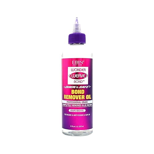 EBIN NEW YORK Wonder Weave Bond Remover Oil 8 Fl Oz - Grape Seed Oil Formula for Hair Glue, Tape-In, and Hot Infusion Extension Removal