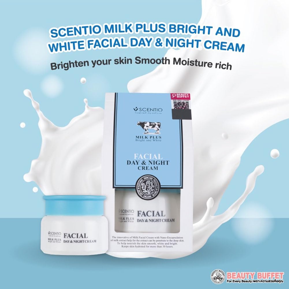 SCENTIO MILK PLUS FACIAL DAY & NIGHT CREAM (50 ML), 1.76 Ounce (Pack of 1)