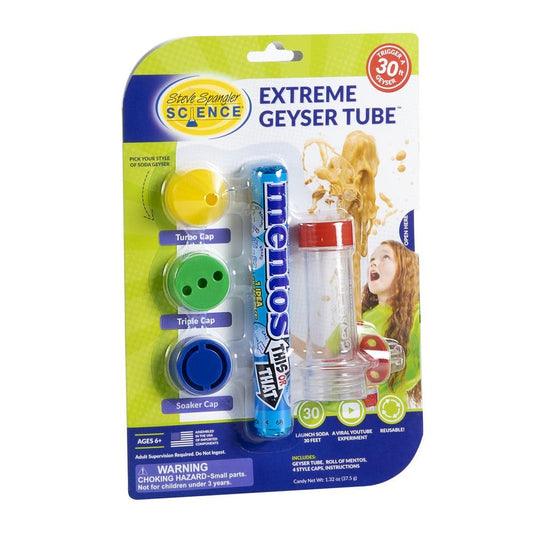 Steve Spangler Science Extreme Geyser Tube – Kids Science Kit with Mentos & Soda Experiment, Includes Tube, Candy & Spray Caps, STEM Chemistry Project