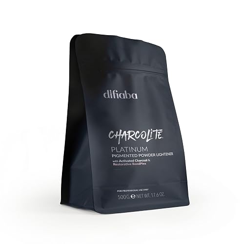 DIFIABA Charcolite Charcoal Bleach Hair Lightener Powder - Cool Toning Lightening Powder w/ Activated Charcoal & Restorative BondPlex - Lighten & Tone