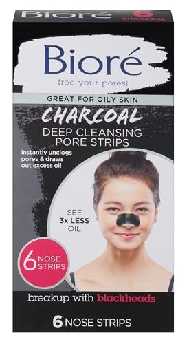 Biore Charcoal Deep Cleansing Pore Strips 6 Count (3 Pack)