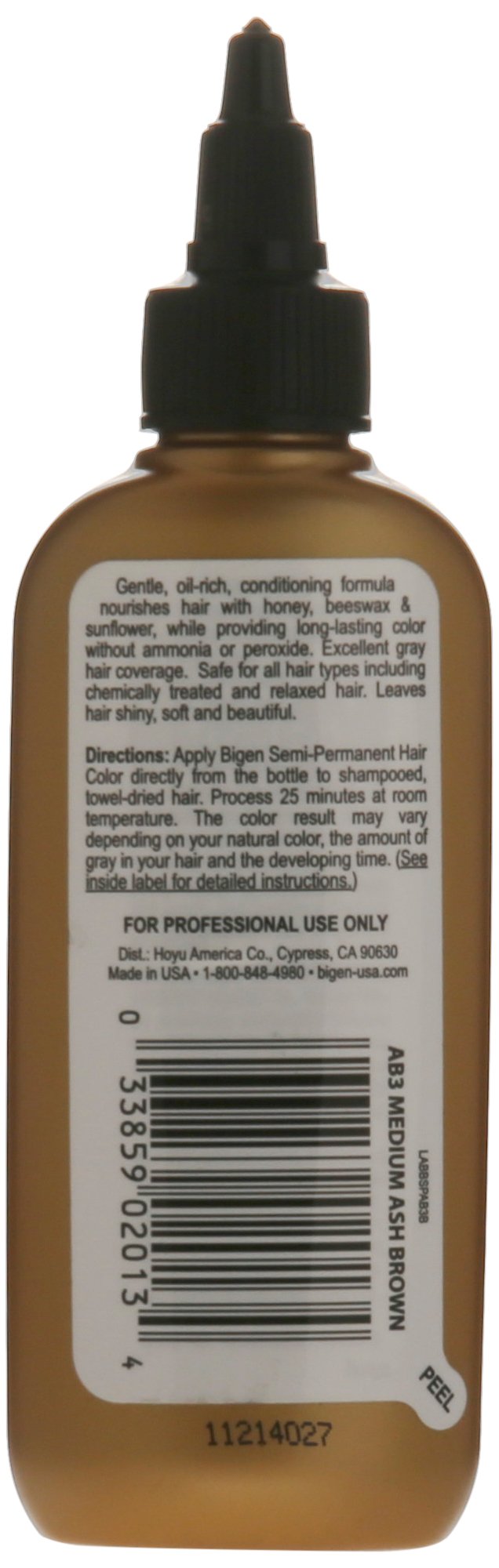 Bigen Semi Permanent Hair Color, #MB3 Medium Brown, 3 oz