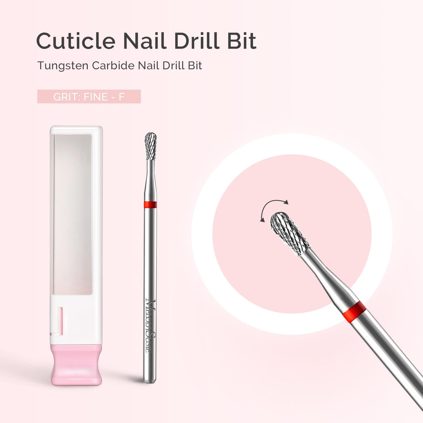 MelodySusie Cuticle Clean Nail Drill Bit 3/32'', Professional Safety Carbide Under Nail Cleaner Nail Bit for Cuticle Dead Skin Nail Prepare, Two Way Beauty and Personal Care MelodySusie
