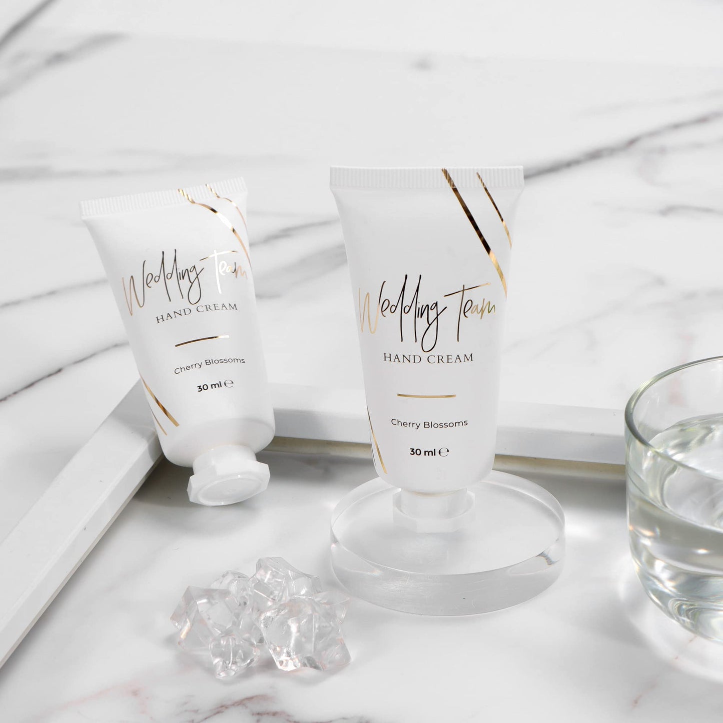 Pop Fizz Designs Wedding Team Hand Cream | Bridesmaids Proposal Gifts | Will You Be My Bridesmaid? | Bridal Shower Favors | Marble| 10 Pack