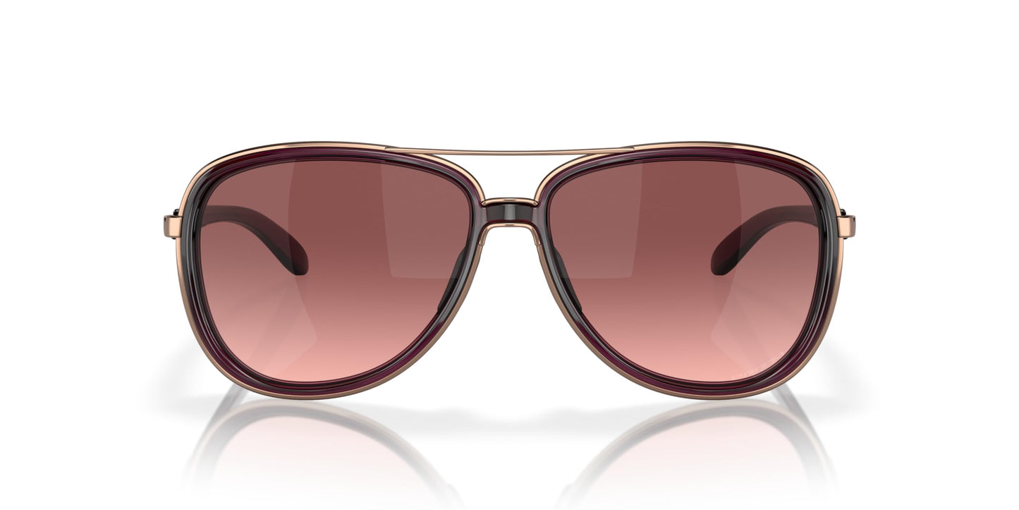 Oakley Womens OO4129 Split Time Aviator Sunglasses, Crystal Raspberry/G40 Black Gradient, 58 mm