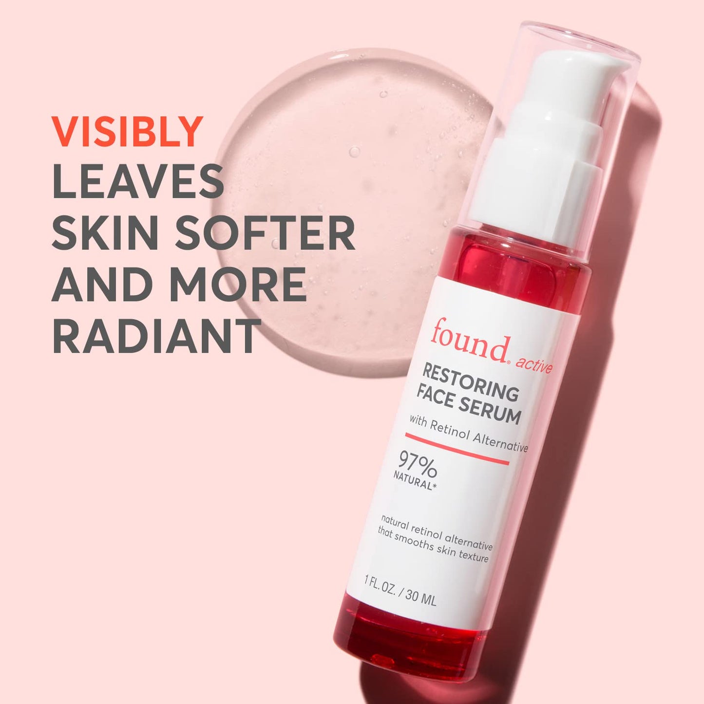 Found Active Restoring Face Serum with Bakuchiol Retinol Alternative, Refines the Look of Uneven Texture, Rich Antioxidants Improve the Appearance