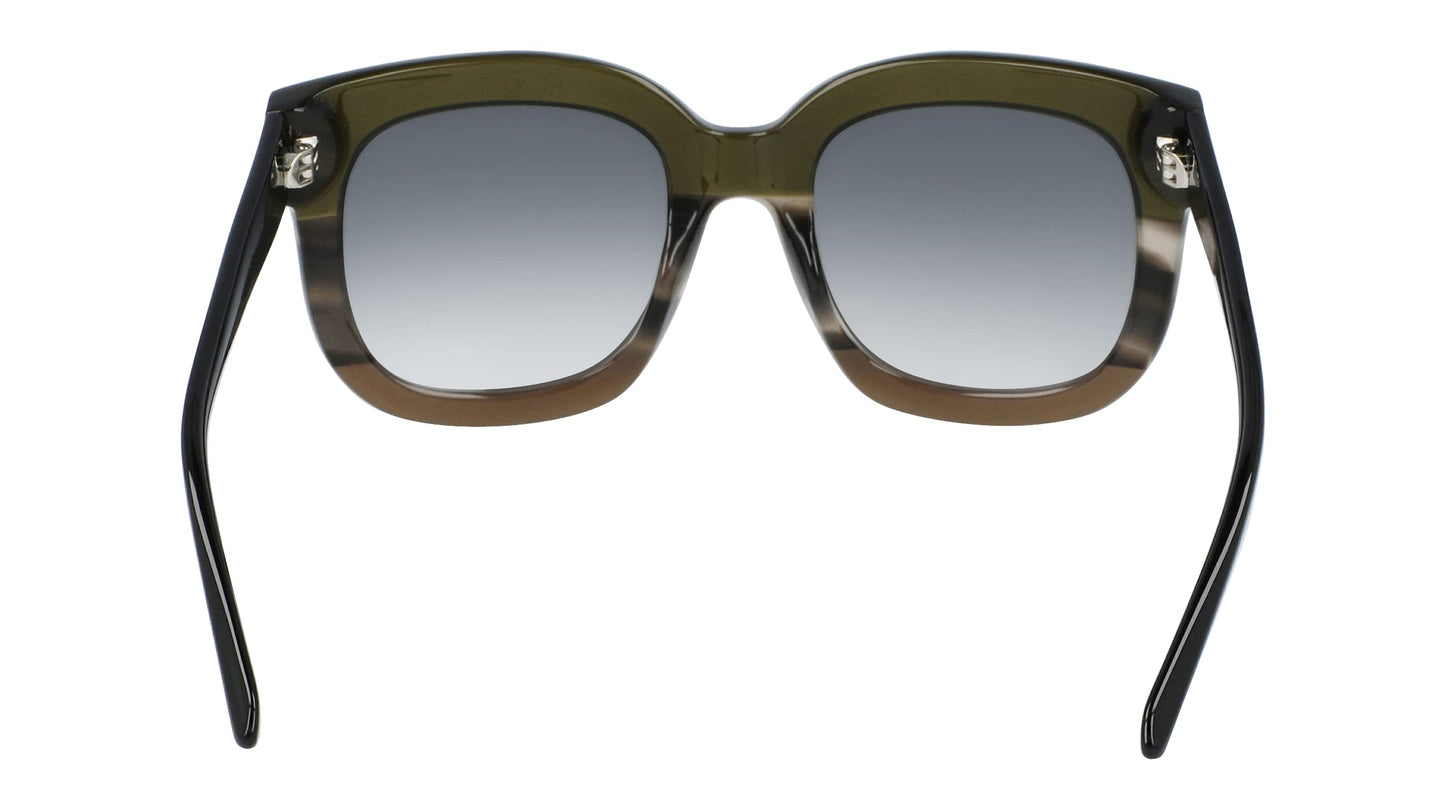 Dragon Women's Flo Olive Horn Gradient with LL Smoke Gradient Lens Sunglasses