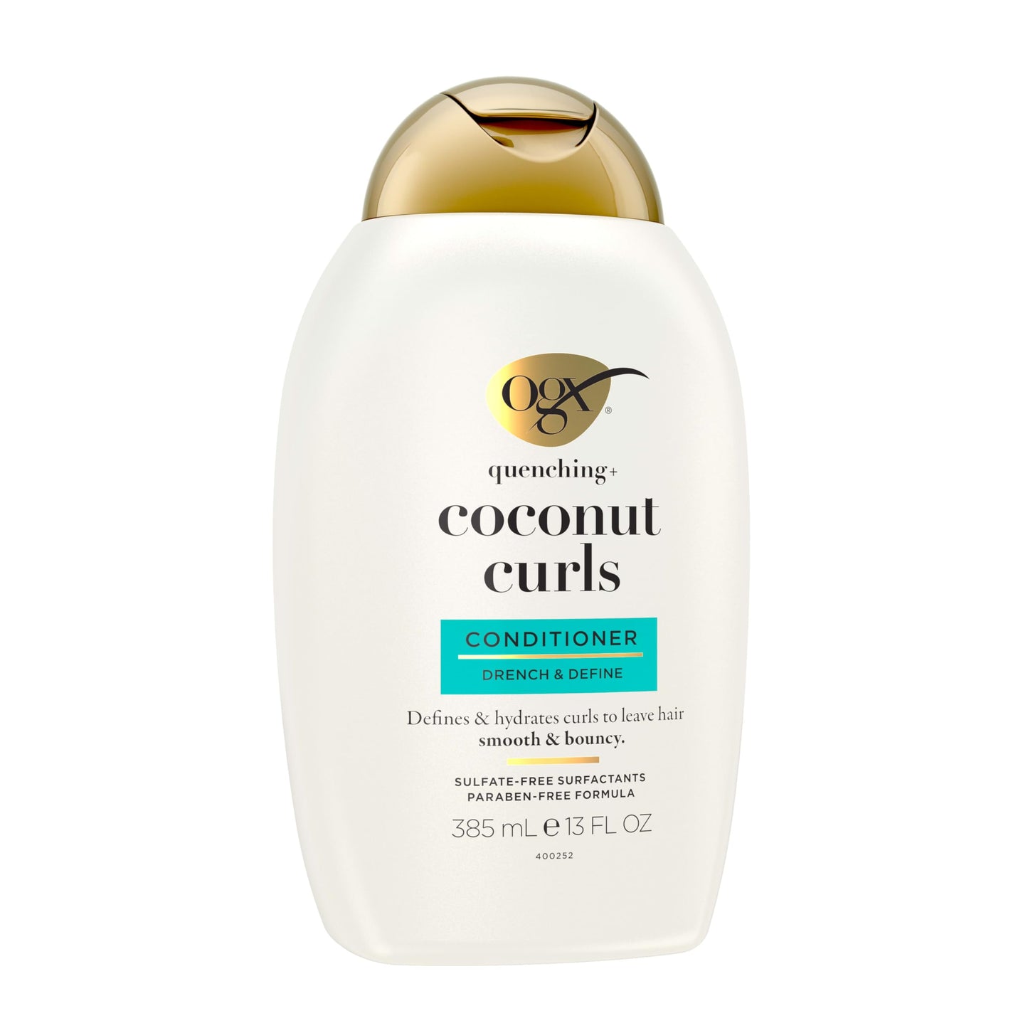 OGX Quenching + Coconut Curls Curl-Defining Conditioner, Nourishing Curly Hair Conditioner with Coconut /Citrus Oil & Honey, Paraben-Free