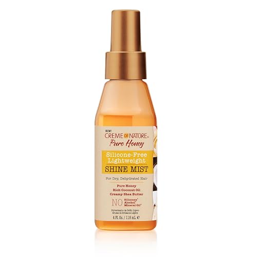 Creme of Nature Pure Honey Silicone-Free Lightweight Shine Mist & Finishing Spray for Instant Shine & Moisture, With Honey, Coconut Oil & Shea Butter