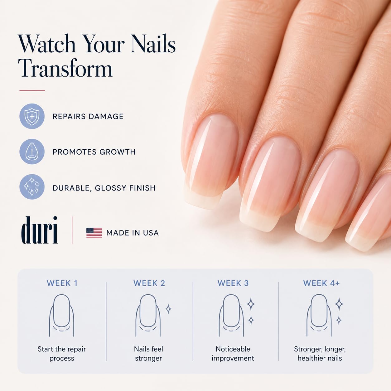 Duri Rejuvacote 1 Nail Growth System - Maximum Strength Nail Strengthener for Damaged Nails from Gel, Acrylic Manicure | Grow Long Natural Fingernails Beauty & Personal Care duri