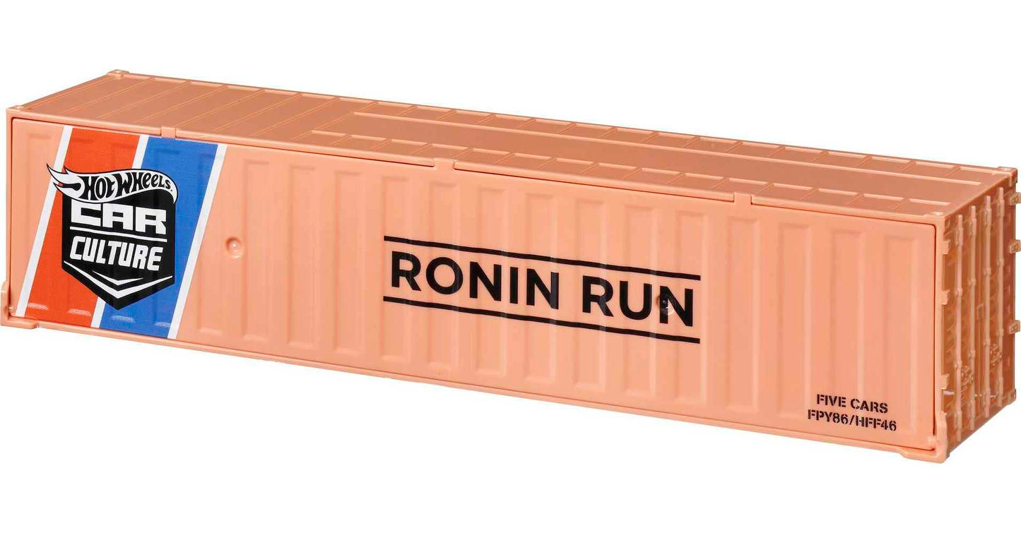 Hot Wheels Ronin Run Container Set, 5 1:64 Scale Premium Cars in Collectible Container, Metal/Metal Body & RealRiders Tires, for Collectors