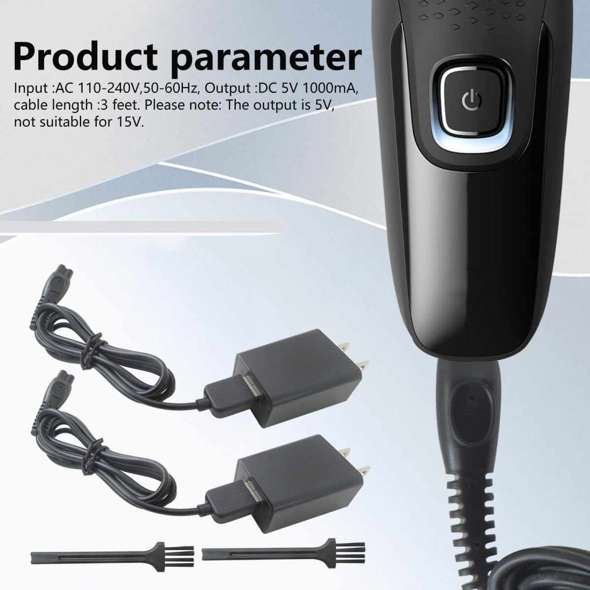 Bryzantine 2 Pcs 5V Charger Replacement Compatible for Philips Shaver Series: S3243/91 S1016/90, Replacement Power Cord for Philips Norelco Shaver Beauty and Personal Care Bryzantine