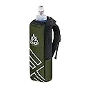 AONIJIE Quick Grip Handheld Water Bottle for Running, Hand Strap Hydration Pack with 500ml Handheld Soft Flask Water Bottle (Olive Green)