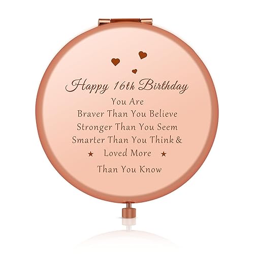 Jielahua 16th Birthday Gifts for Girl Sweet 16 Year Old Birthday Gifts Ideas for Girls Daughter Granddaughter Niece Travel Mirror Compact Makeup