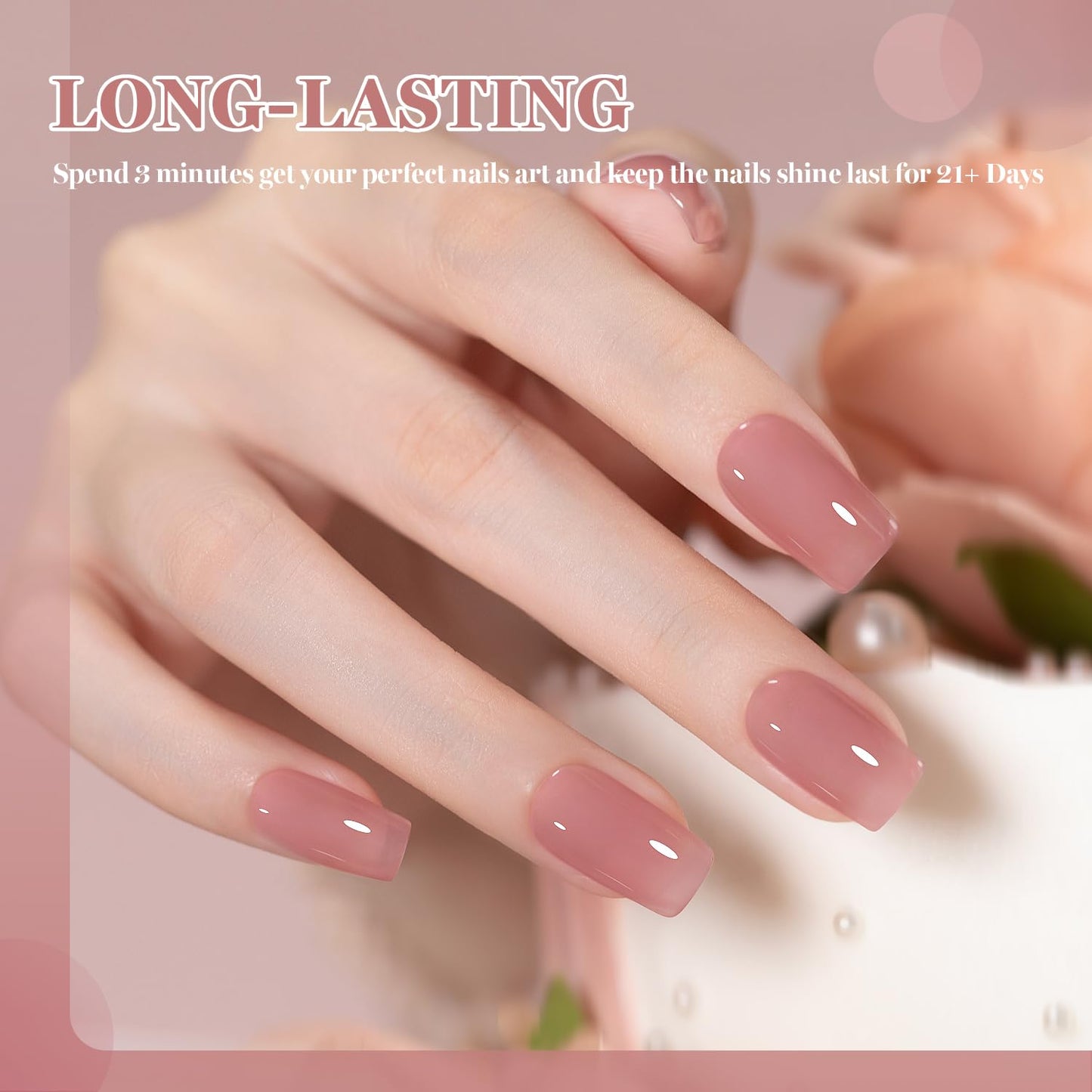RARJSM Nude Gray Ruddy Pink Gel Nail Polish Neutral Skin Tone Sheer Jelly Gelpolish 1PC 15ml Single Bottle Creamy Transparent Natural Nudegel Polish Beauty and Personal Care RARJSM