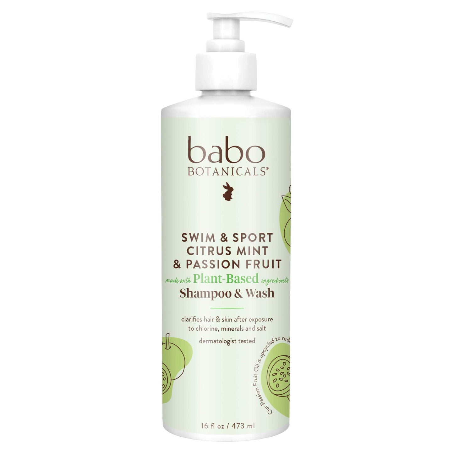Babo Botanicals Swim & Sport Citrus Mint & Passion Fruit Shampoo & Wash - Purifying Cleanser for hair & body- Removes chlorine & sweat - For all ages Beauty and Personal Care Babo Botanicals