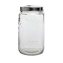 Mason Craft & More Airtight Kitchen Food Storage Clear Glass Pop Up Lid Canister, Extra Large 4.6 Liter Pop Up Canister