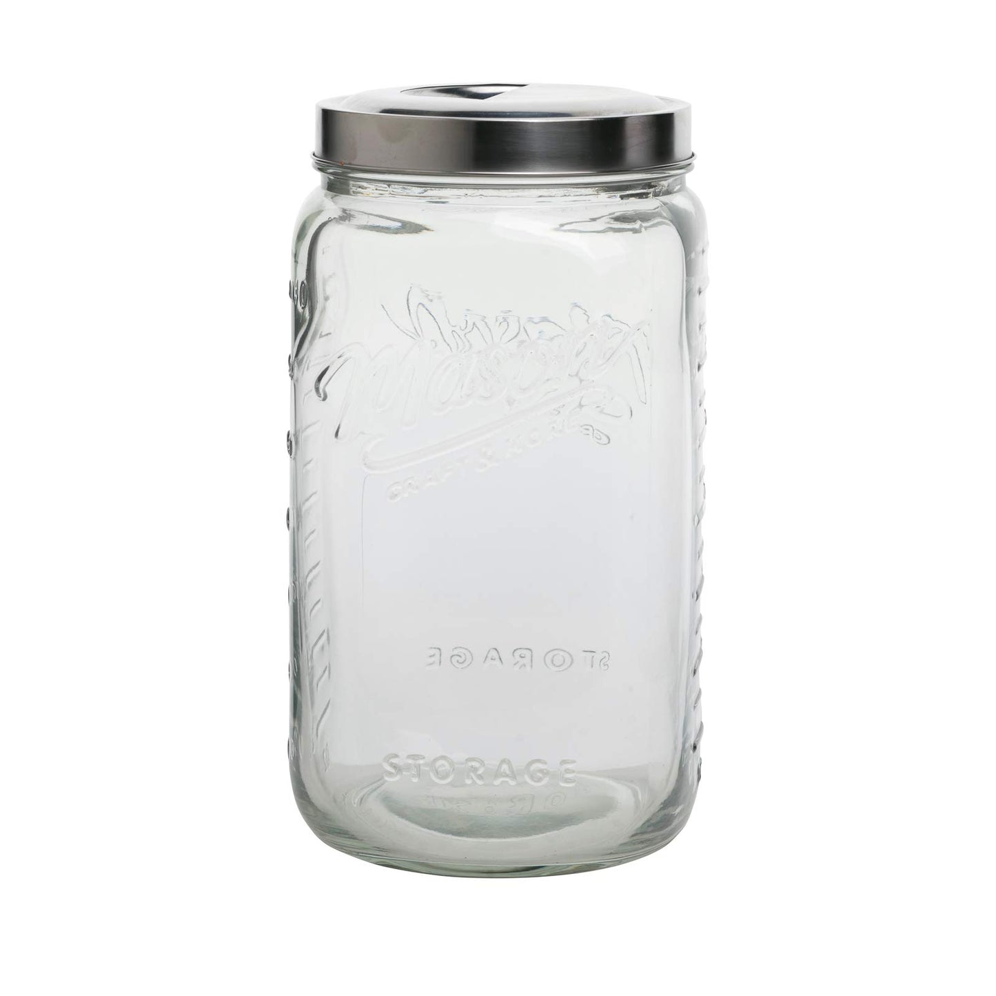 Mason Craft & More Airtight Kitchen Food Storage Clear Glass Pop Up Lid Canister, Extra Large 4.6 Liter Pop Up Canister