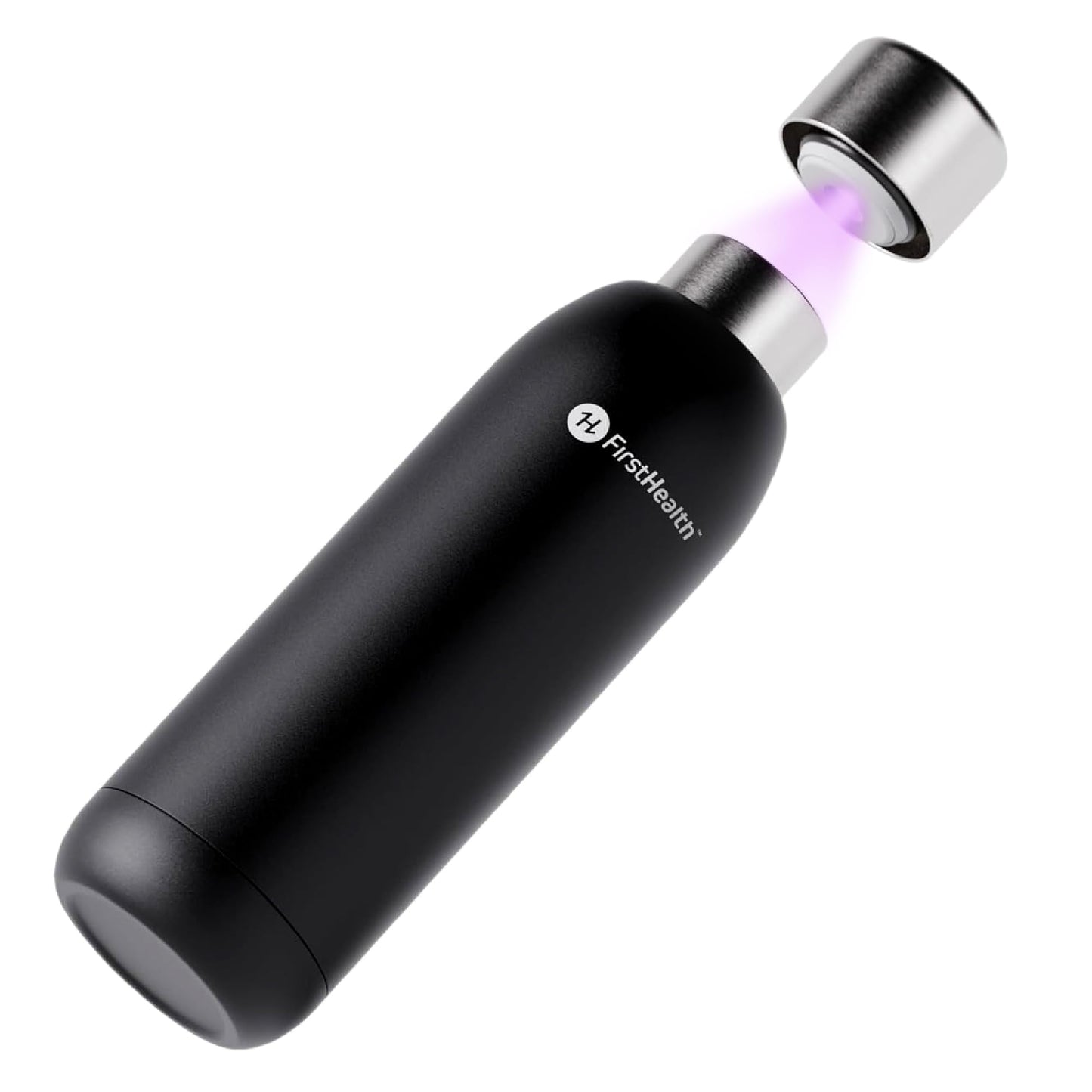 FIRSTHEALTH UV Self-Cleaning Water Bottle, 18oz Insulated Stainless Steel Tumbler with UV-C Purifier, Rechargeable Self-Sterilizing Cap, Kills 99.9%…