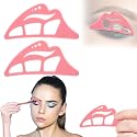 NFAMRZCAR 2PC Eyeshadow Stencil 5 in 1 Silicone Eyeshadow Tool,Reusable Eye Makeup Aid Stencils,Eye Makeup Aid, for Make Up Beginners&Women (Pink)