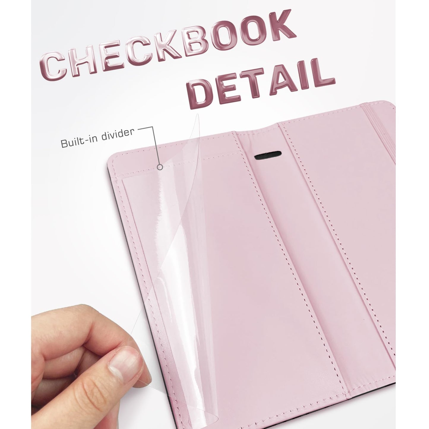 Kakurookie Letter Checkbook Cover, Rfid Blocking Duplicate Checks With Pen Holder, Cards Slots, Multi-Functional For Personal And Business (J)