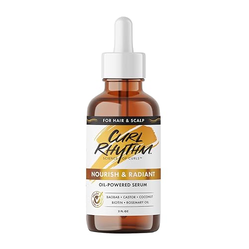 Curl Rhythm Nourish and Radiant Oil-Powered Serum - Nourishing Hair Oil - Non-Greasy Scalp Care - Hair Serum with Biotin for All Hair Types - 2 oz