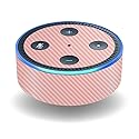 MightySkins Carbon Fiber Skin for Amazon Echo Dot (2ND Gen) - Solid Blush | Protective, Durable Textured Carbon Fiber Finish | Easy to Apply, Remove