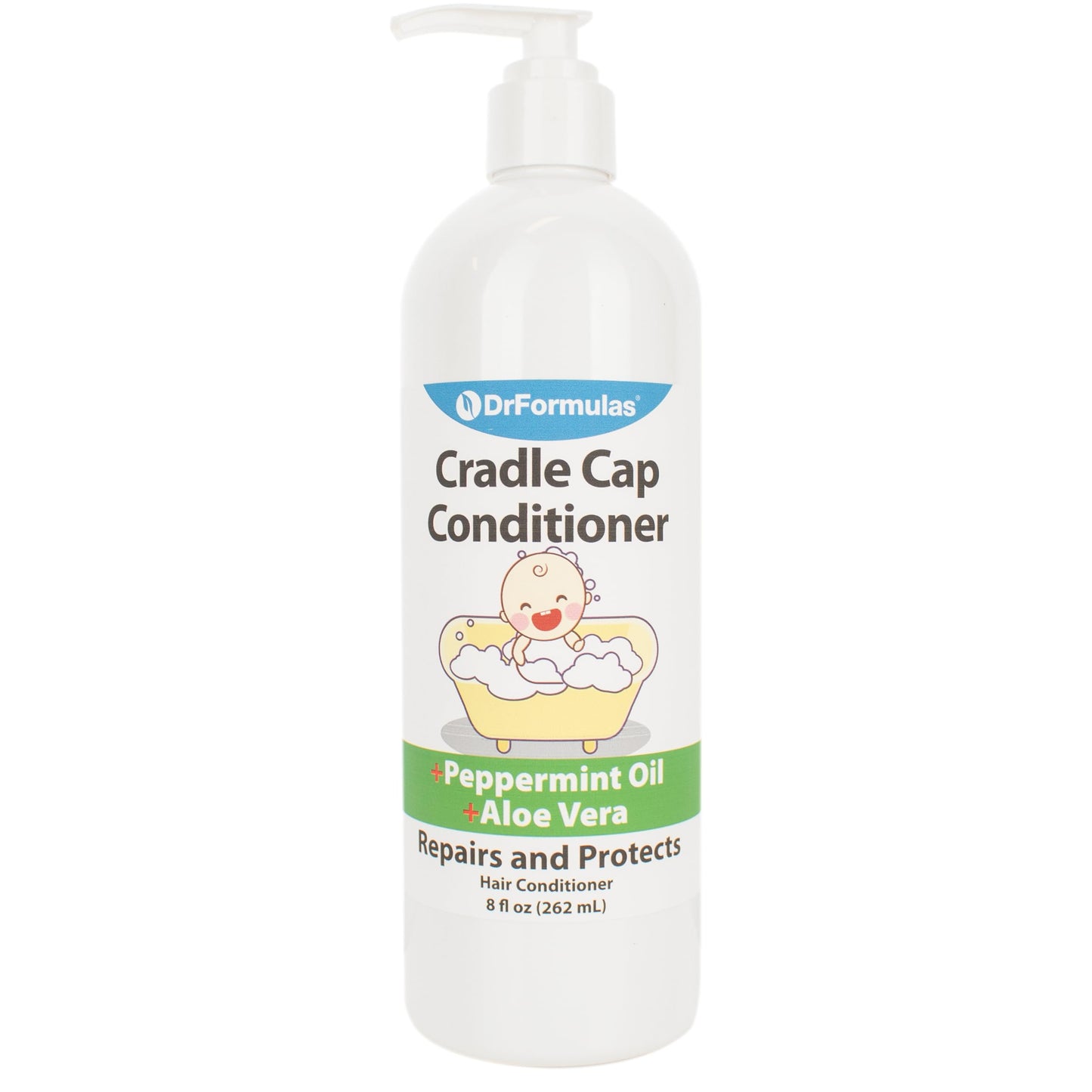DrFormulas Cradle Cap Treatment Medicated Shampoo + Conditioner Set with Avocado and Peppermint Oil for Babies, Kids, and Infants