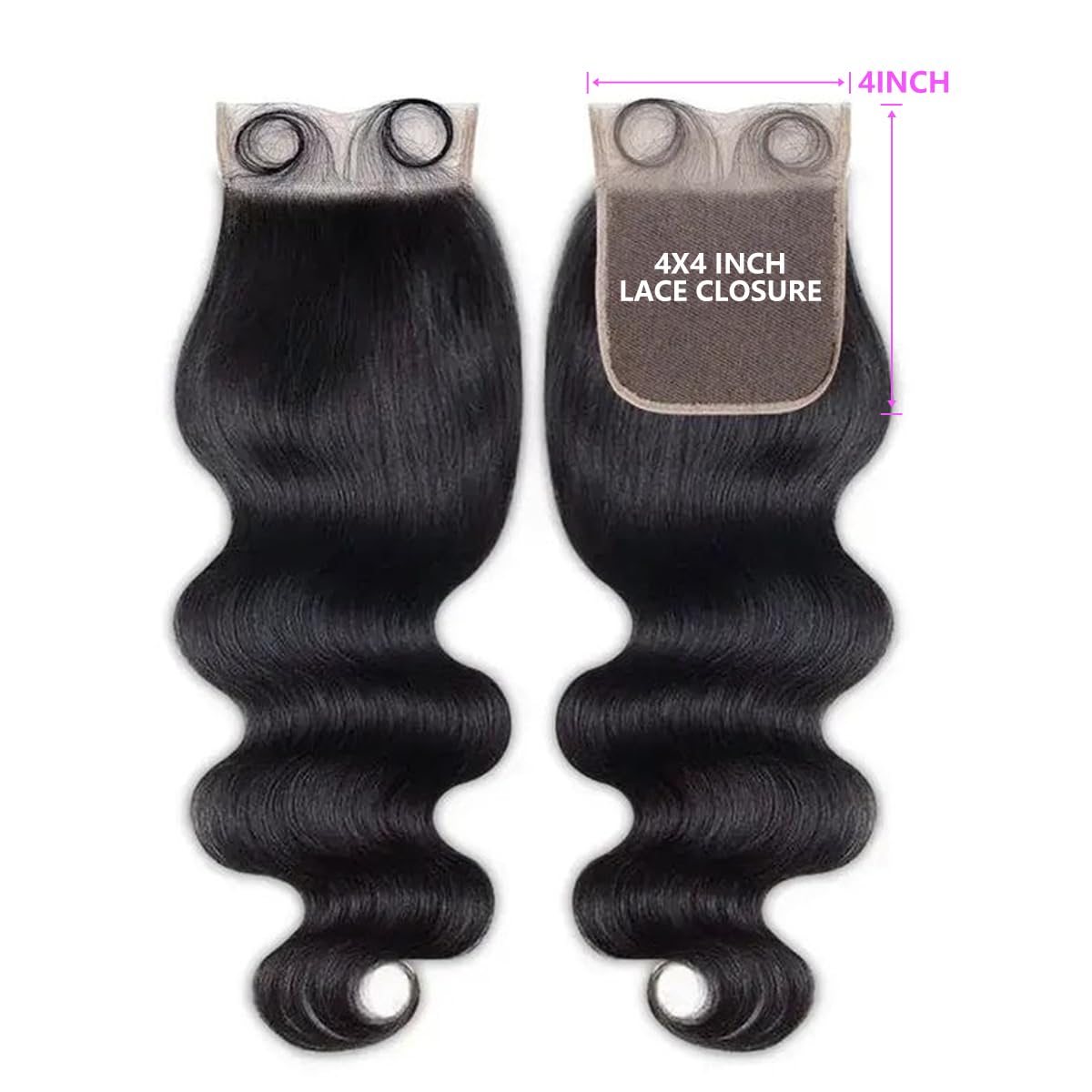 Smoothair 4x4 Lace Closure Body Wave Lace Front Human Hair 18 Inch Ear to Ear HD Frontal Closures Human Hair Extensions for Black Women Free Part 150% Beauty and Personal Care Smoothair