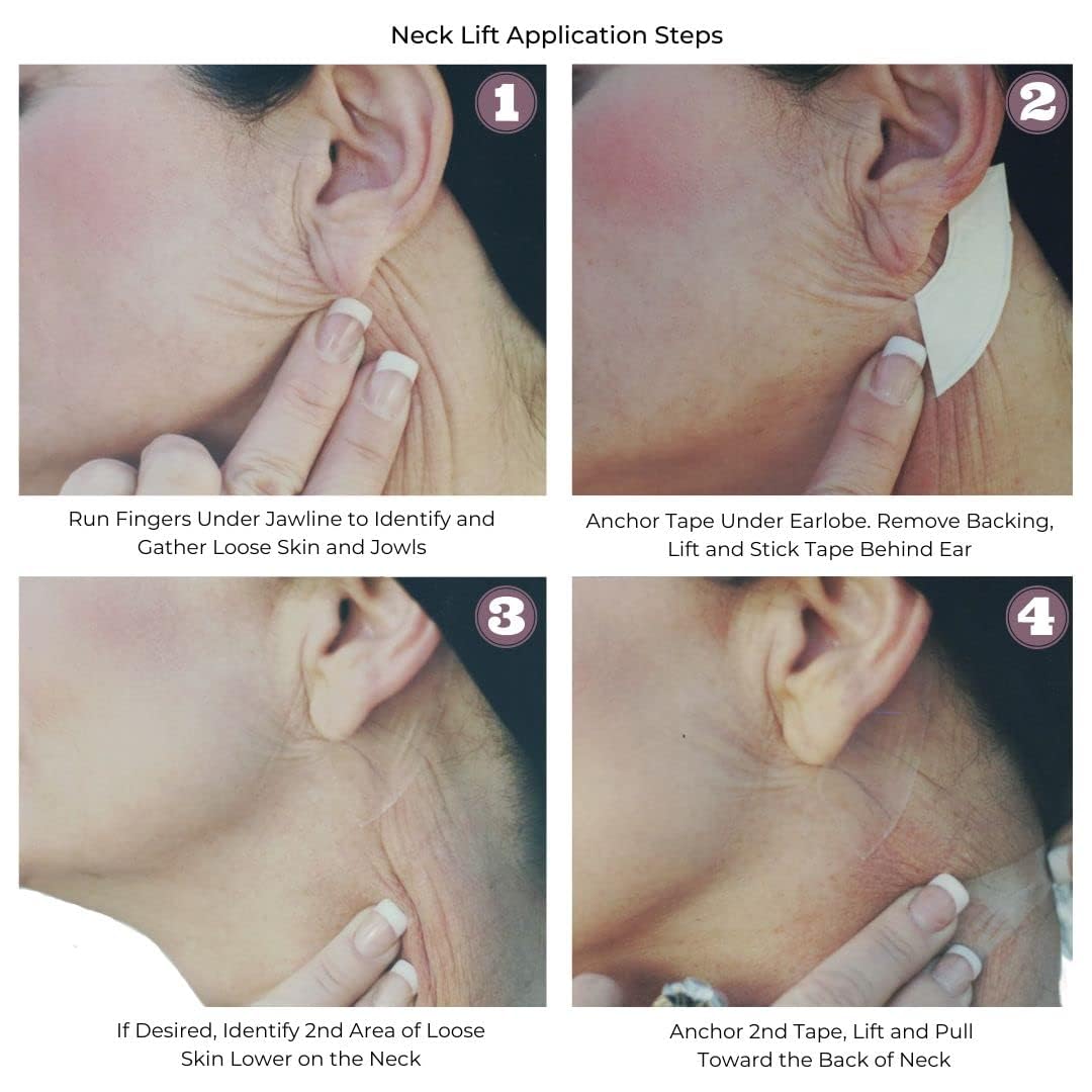 Bring It Up Instant Neck Lift Tape 30 Day Supply, Transparent Neck Lifting Anti Wrinkle Stickers - Tones Sagging Necklines Instantly - Made in USA