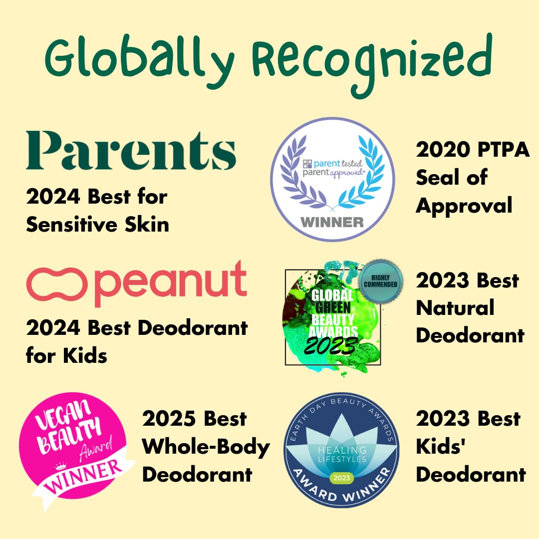 MONA 100% Natural Deodorant for Kids - Safe For Girls & Boys with Sensitive Skin - Baking Soda Free, Aluminum Free - Vegan, Non-GMO, Gluten Beauty and Personal Care MONA