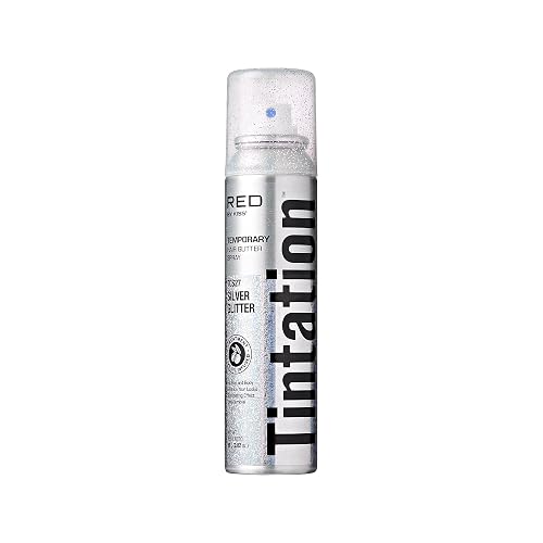 Red By Kiss Tintation Glitter Spray - Long-Lasting Body & Hair Sparkle, Quick-Drying, Waterproof for Events, Parties, Festival Rave, Prom