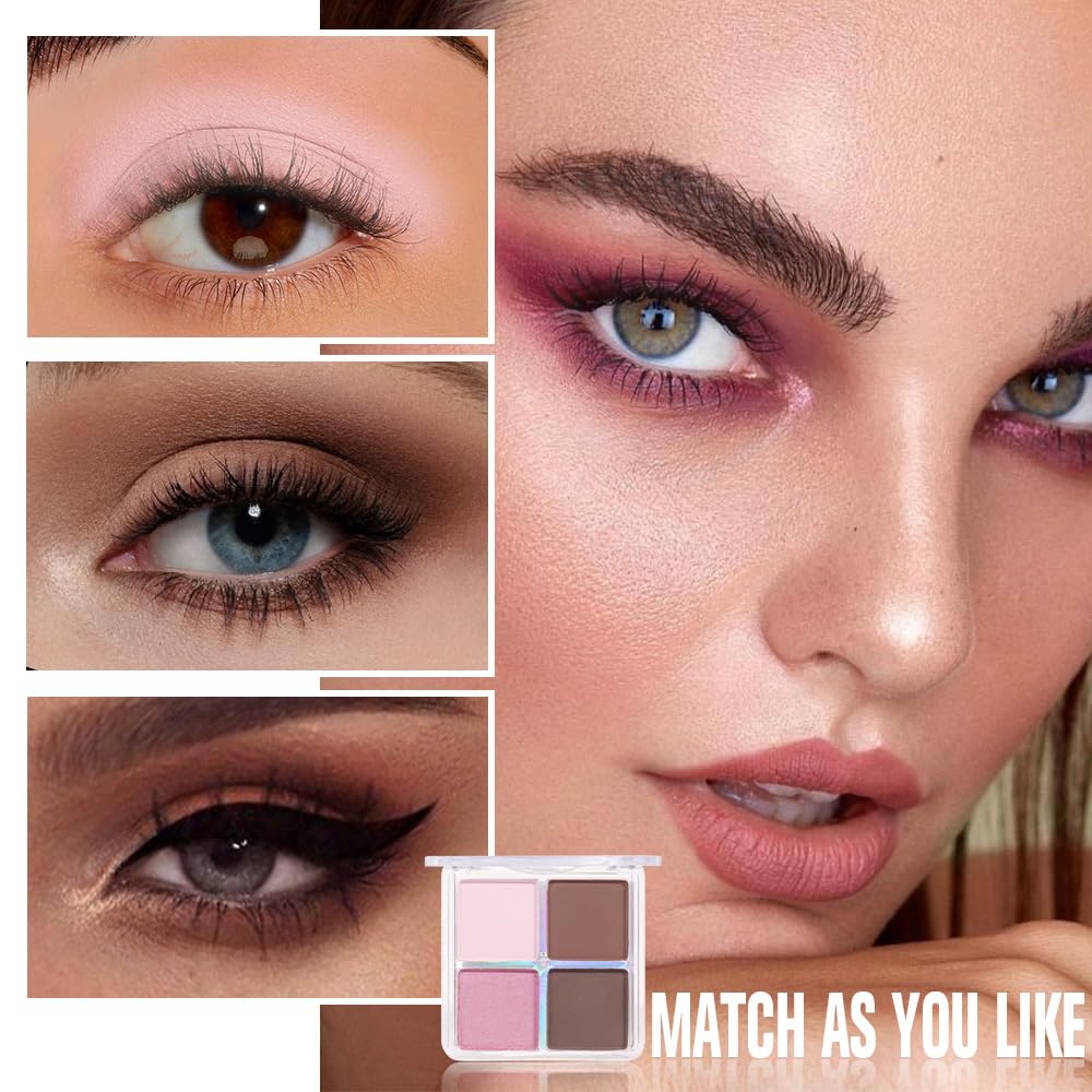 6 Color Eyeshadow Makeup Palette, 6 Rose Gold Dark Brown Nude Black Coffee Champagne Gold Eyeshadows Palette, Everyday Matte Shimmer Finish Eye Makeup Beauty and Personal Care HHLTOH