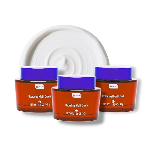 b.pure Revitalizing Hydrating Night Cream Face Moisturizer | Niacinamide, Vitamin E, Vitamin B5 | Anti-Aging, Anti-Wrinkle | 1.36 oz, 3-Pack