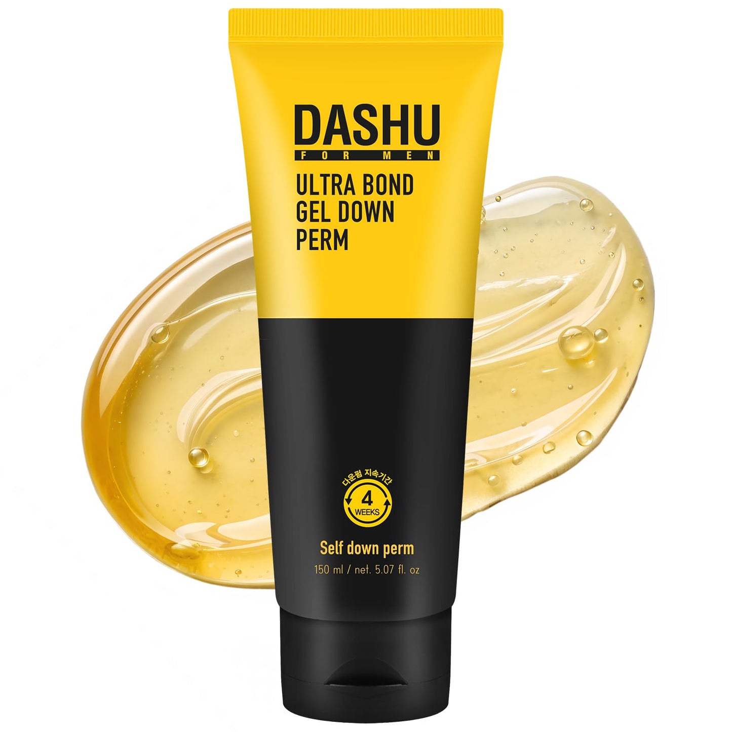 DASHU Down Perm Cream for Men 3.5oz - Korean Hair Straightening Perm Kit, Ultra Bond Gel, Helps Tame Frizzy Hair, Premium Perm Solution, 10-Minute