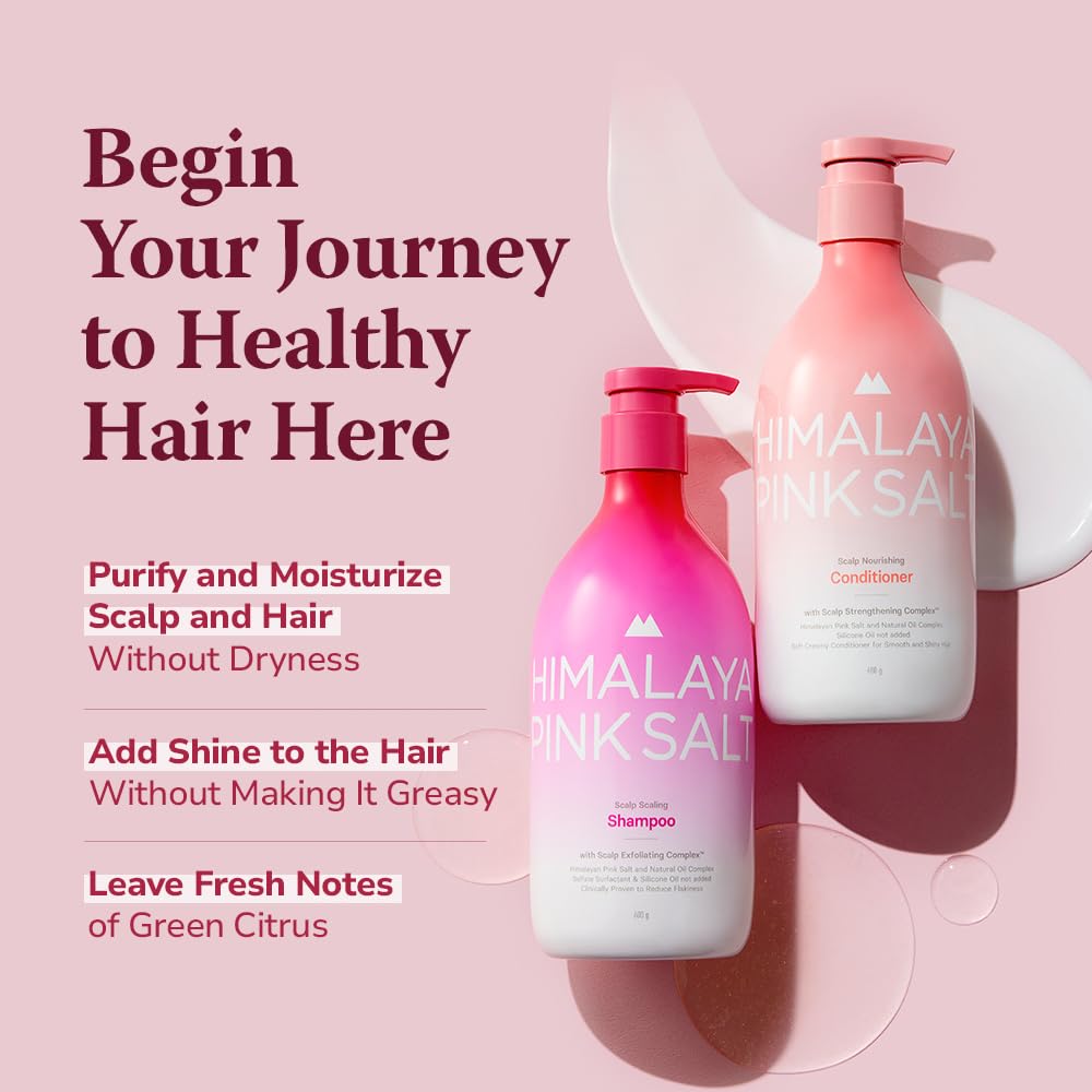 HIMALAYA PINKSALT Shampoo and Conditioner Set - Clarifying and Nourishing Hair Care Set for Itchy Scalp and Dry Hair - Apple Cider Vinegar, Natural