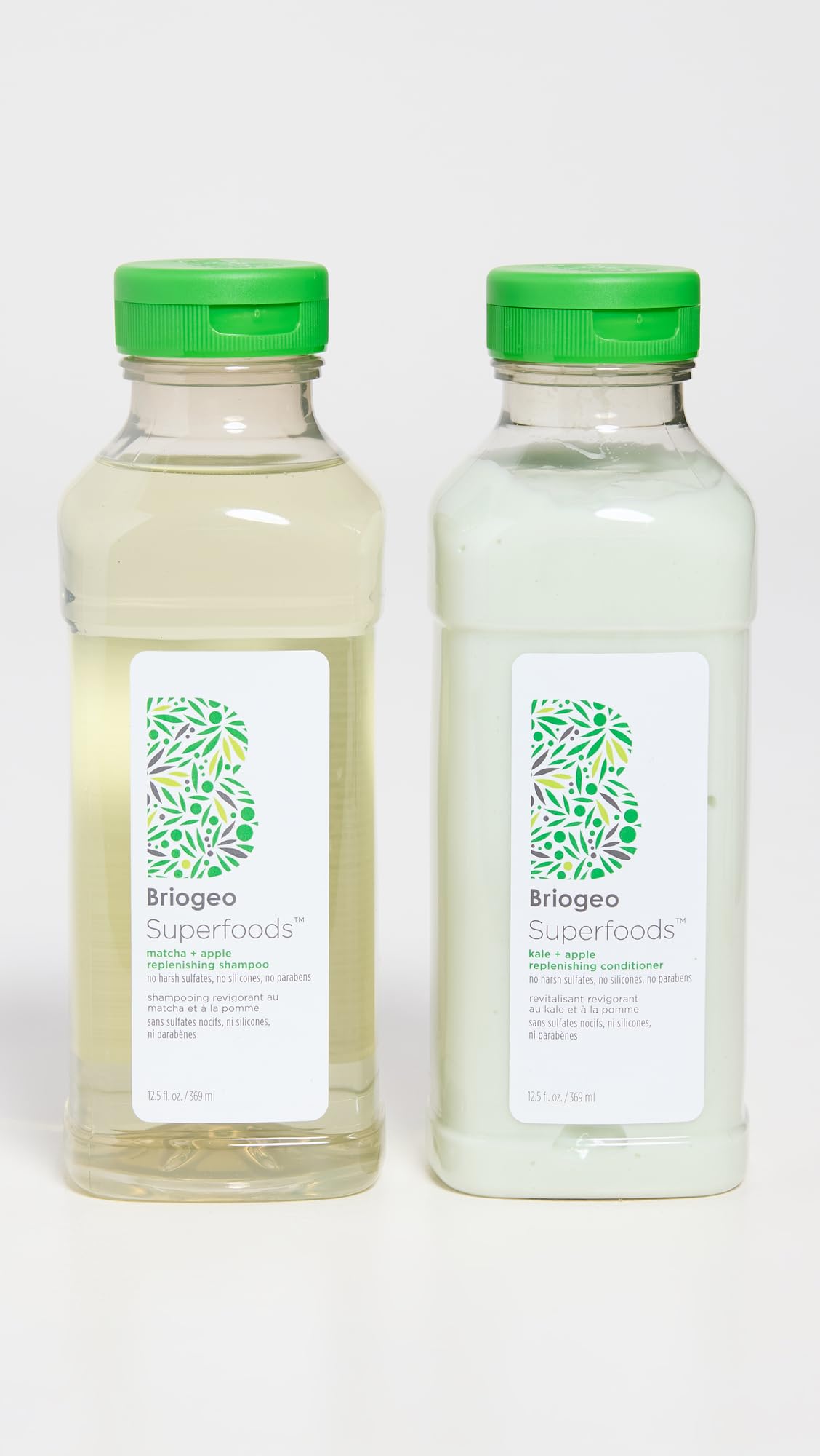 Briogeo Superfoods Matcha, Apple + Kale Hair Pack for All Hair Types | Antioxidant-Rich Shampoo & Conditioner Duo | Hydrating & Shine-Enhancing |