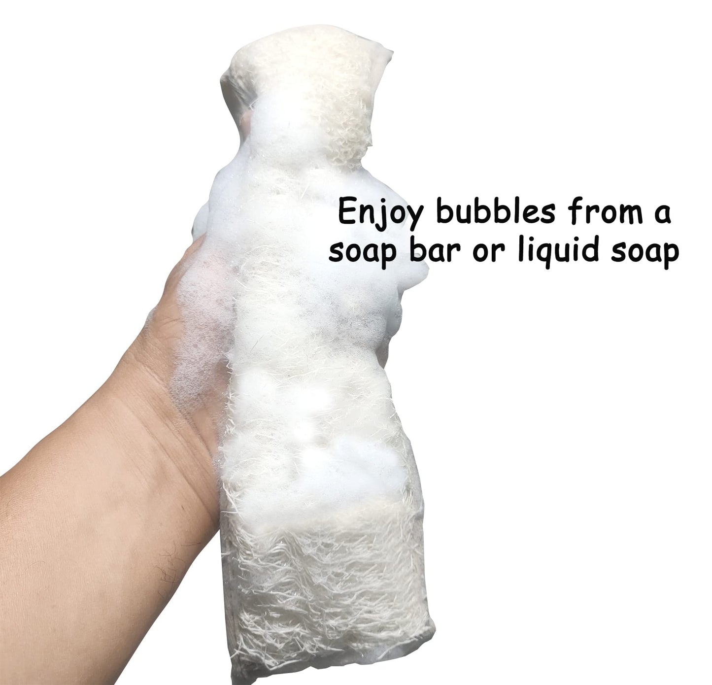 Plai Na Natural Loofah 2 Layers Back Scrubber Sponge Body for Shower Back Exfoliator Exfoliating Scrubber Deep Clean