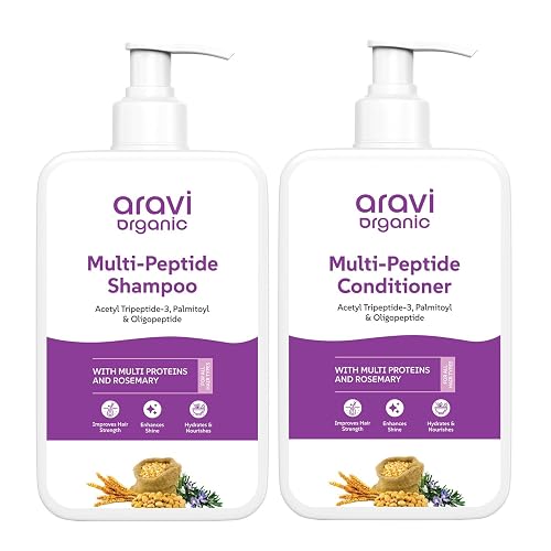 Aravi Organic Multi-peptide Shampoo & Multi-peptide Conditioner For Healthy Hair Growth - Pack of 2