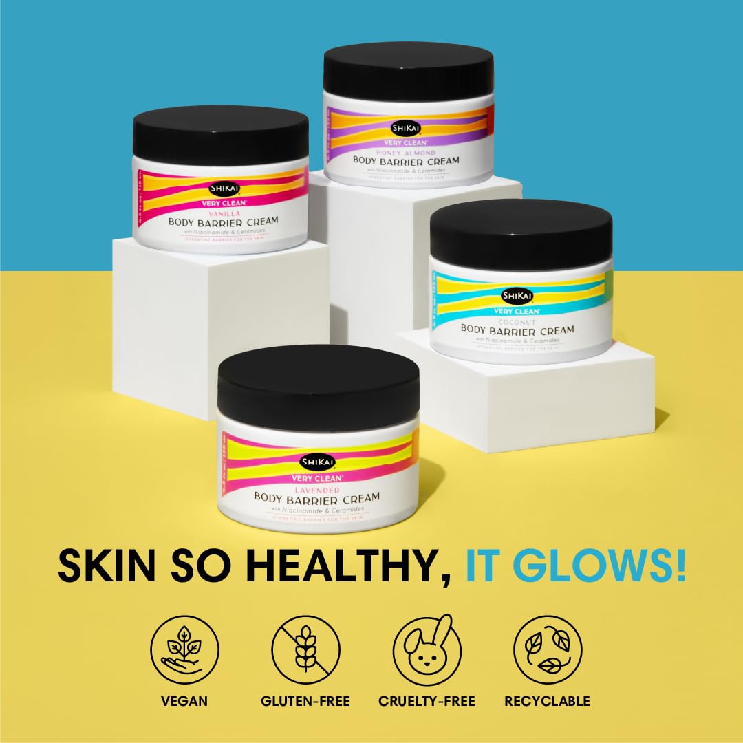 ShiKai Very Clean Moisturizing Body Barrier Cream (Coconut, 4.5 oz) | Hydrating Barrier for the Skin | With Niacinamide, Ceramides, Shea Butter